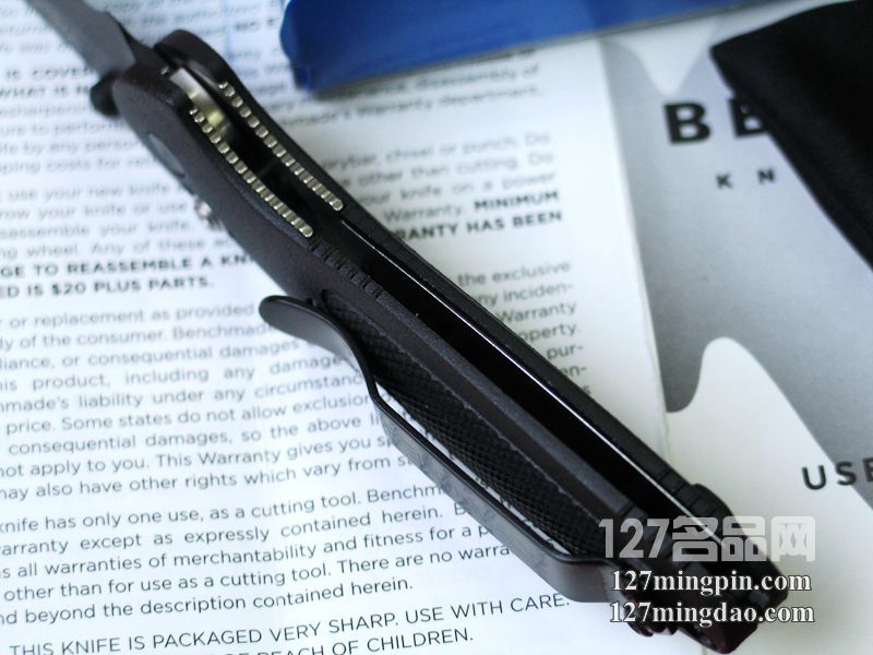 美国蝴蝶BENCHMADE 557SBK迷你支配者 防滑柄半齿战术折刀