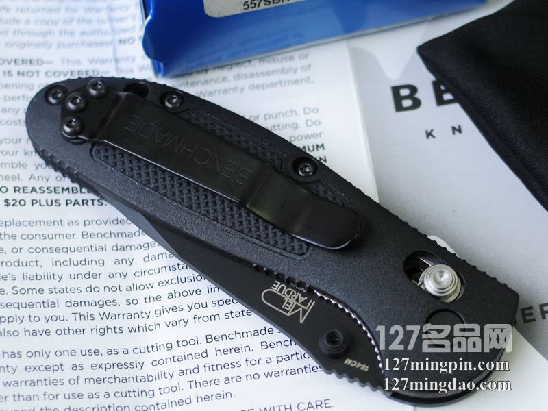 美国蝴蝶BENCHMADE 557SBK迷你支配者 防滑柄半齿战术折刀