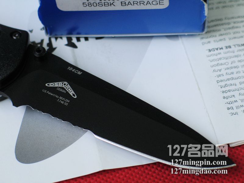 美国蝴蝶BENCHMADE 580SBK 半弹快开战术折刀 