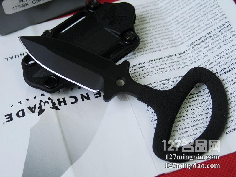 美国蝴蝶BENCHMADE 175BK 防卫双刃黑鞘手刺 