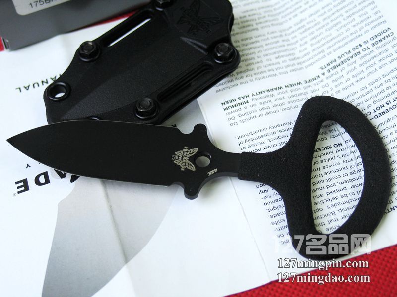 美国蝴蝶BENCHMADE 175BK 防卫双刃黑鞘手刺 