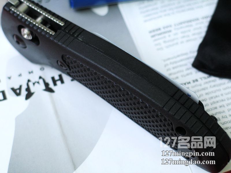美国蝴蝶BENCHMADE 550SHG 支配者银色凹磨半齿折刀