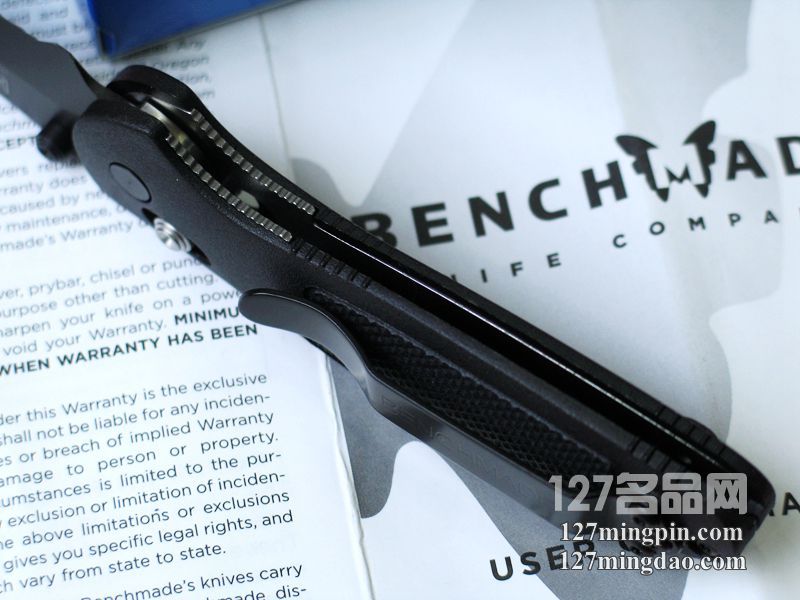 美国蝴蝶BENCHMADE 556SBK 迷你支配者 黑色半齿折刀