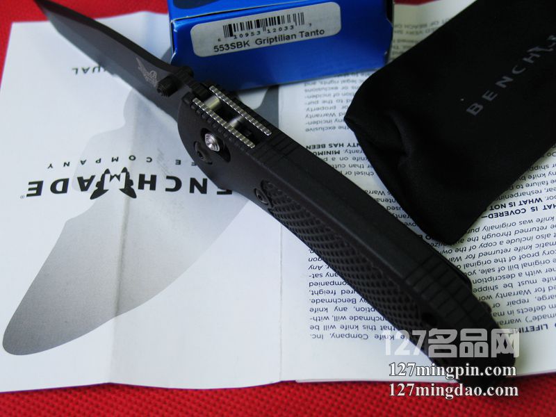 美国蝴蝶BENCHMADE 553SBK支配者 T头黑色半齿折刀