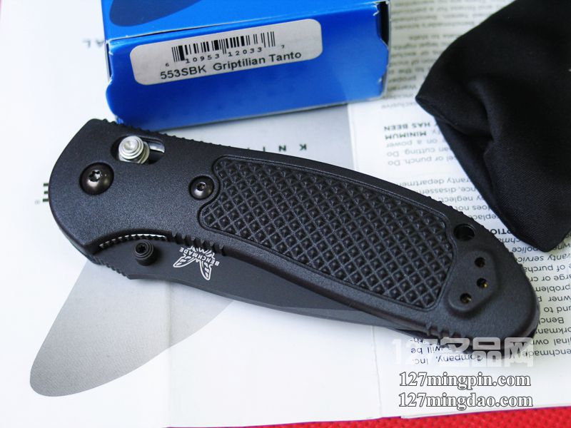 美国蝴蝶BENCHMADE 553SBK支配者 T头黑色半齿折刀