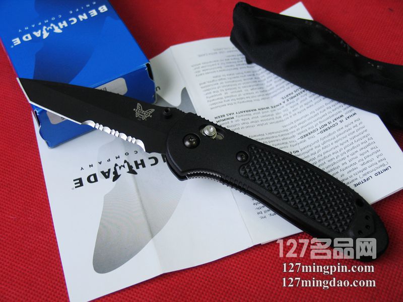 美国蝴蝶BENCHMADE 553SBK支配者 T头黑色半齿折刀