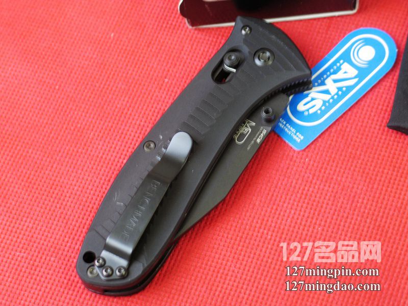 美国蝴蝶BENCHMADE 523SBK 双向止滑手柄头半齿战术折刀