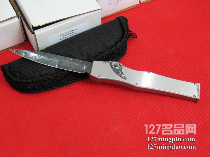 微技术MICROTECH 蓝色大马士革剑标 珍珠镶嵌定制版超强力直跳