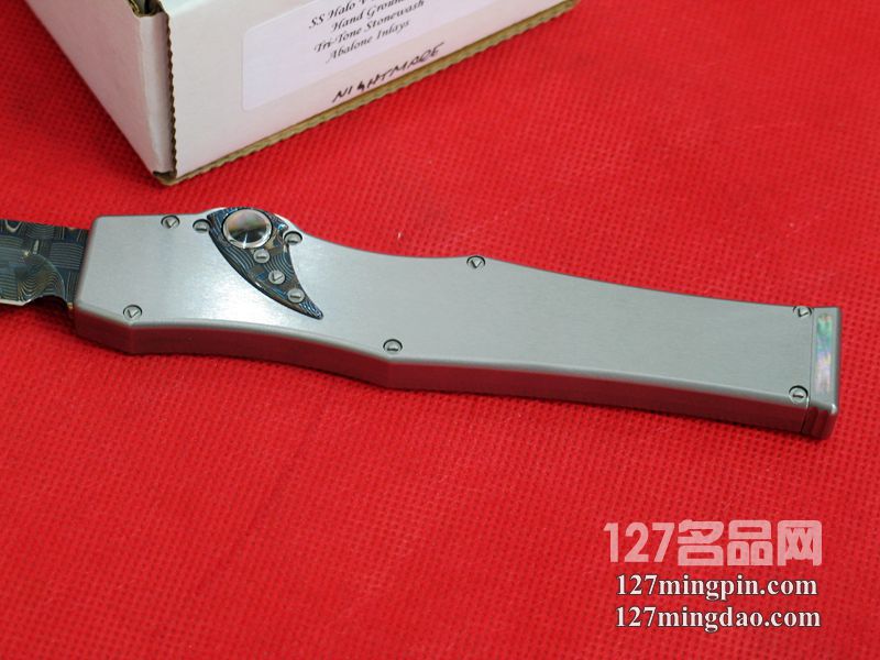微技术MICROTECH 蓝色大马士革剑标 珍珠镶嵌定制版超强力直跳