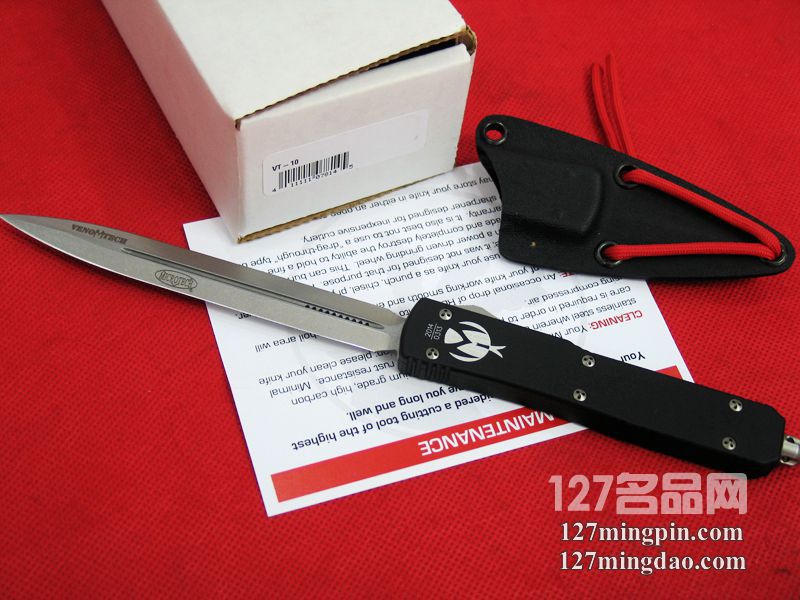 美国微技术MICROTECH VT-10 石洗特别加长刃版直跳刀