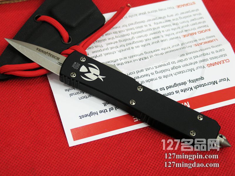 美国微技术MICROTECH VT-10 石洗特别加长刃版直跳刀