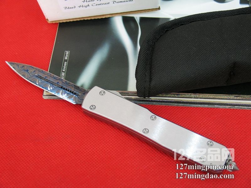 美国微技术MICROTECH D/EOTF蓝色大马士革剑标 定制版直跳