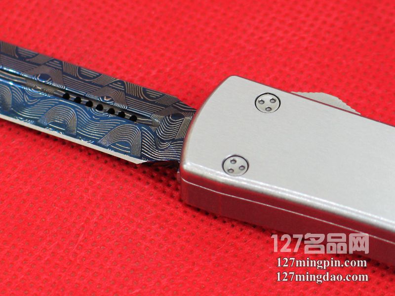 美国微技术MICROTECH D/EOTF蓝色大马士革剑标 定制版直跳