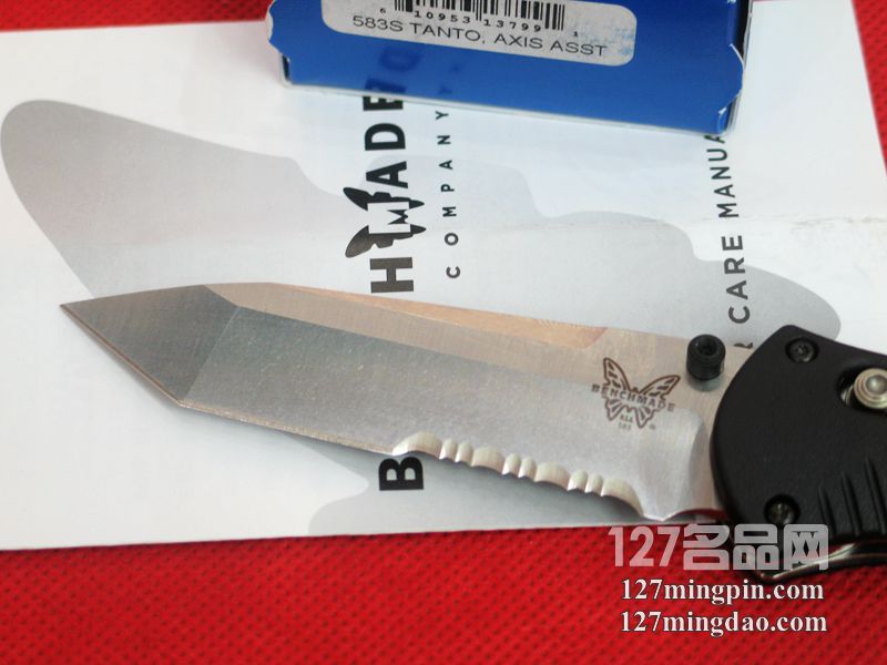 美国蝴蝶Benchmade 583S 半齿助力T头快开折刀