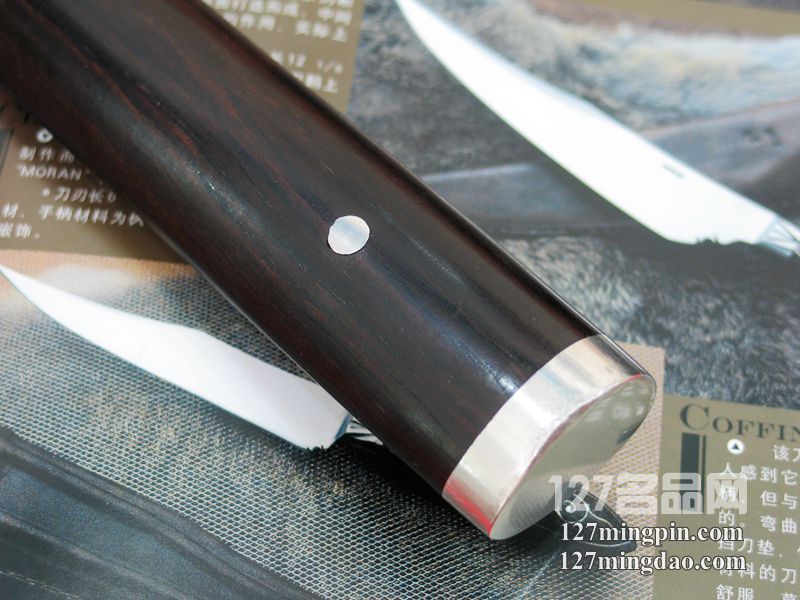 美国手工刀匠"比尔巴克斯顿" 大马士革乌木柄战神斧   