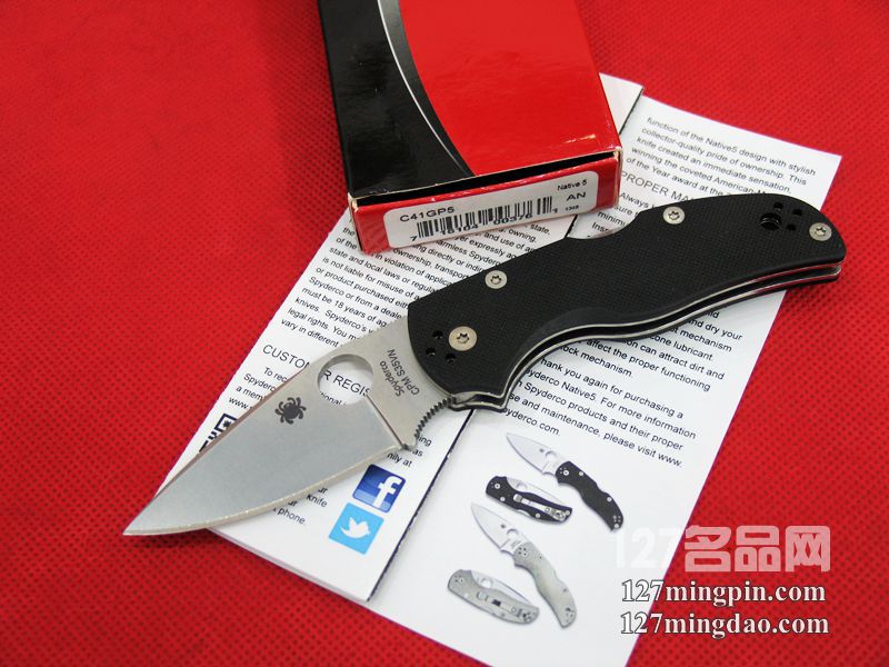 美国蜘蛛SPYDERCO C41GP5 第五代战术折刀