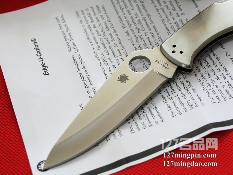 美国蜘蛛SPYDERCO  C10P全钢平刃折刀  127名刀网