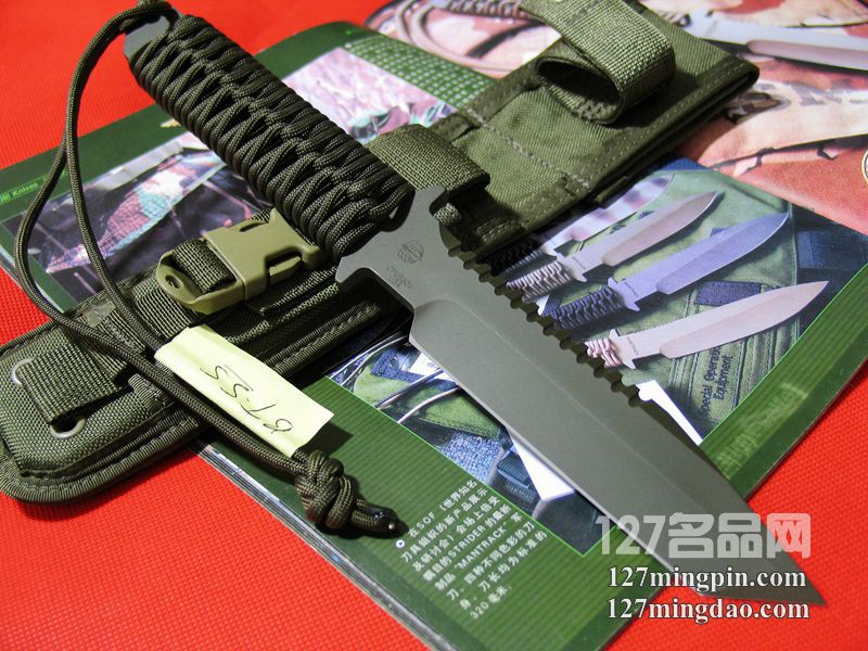 美国挺进者Strider BTSS 灰色涂层绳柄特战队专用刀