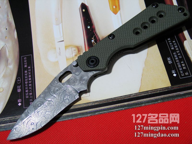 美国挺进者Strider DDC SNG大马士革手工签名版战术折刀