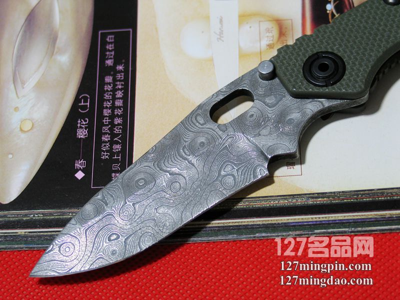 美国挺进者Strider DDC SNG大马士革手工签名版战术折刀