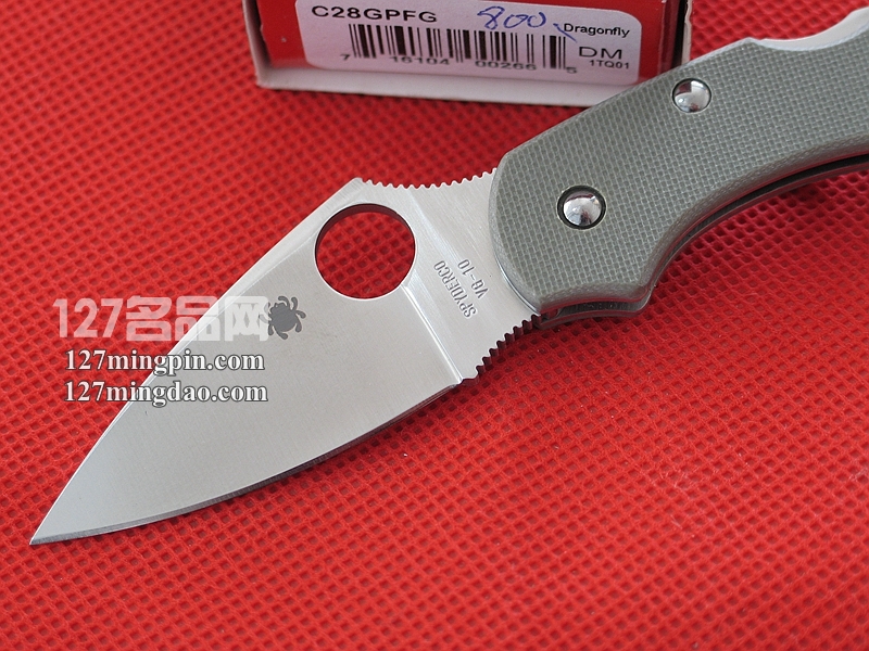 美国蜘蛛SPYDERCO C28GPFG小蜻蜓绿色柄  127名刀网