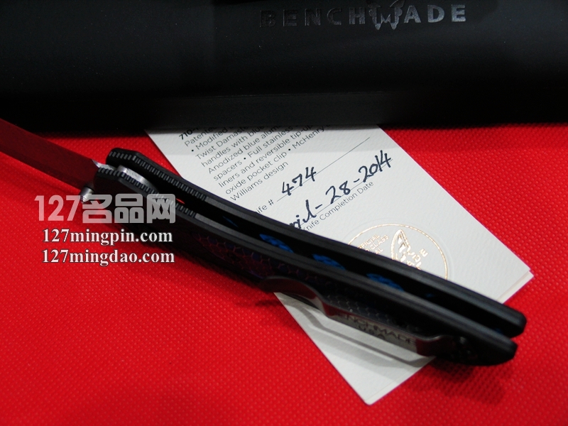 美国蝴蝶BENCHMADE 710-141大马士革 限量版碳纤维柄