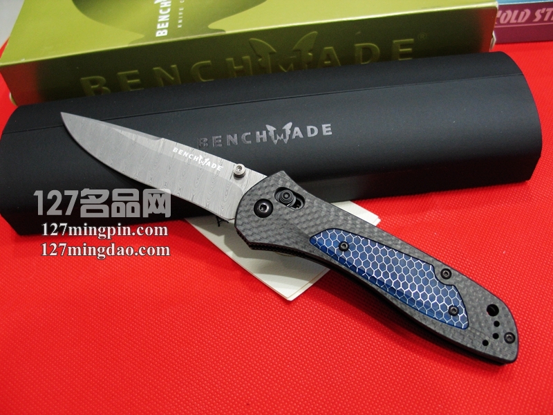 美国蝴蝶BENCHMADE 710-141大马士革 限量版碳纤维柄
