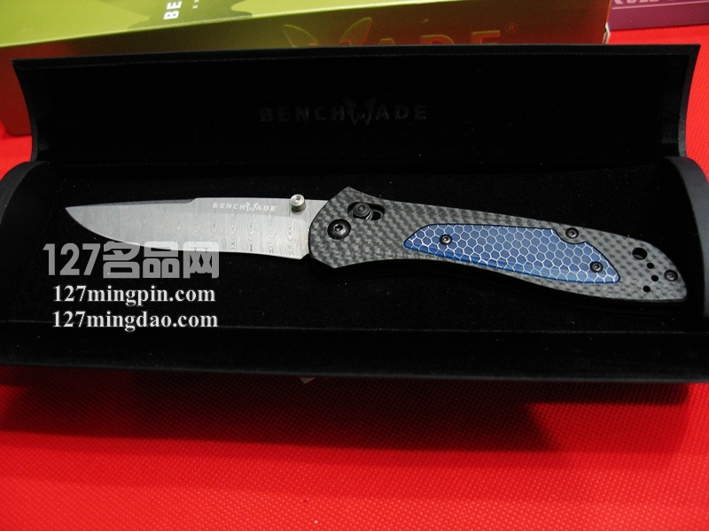 美国蝴蝶BENCHMADE 710-141大马士革 限量版碳纤维柄