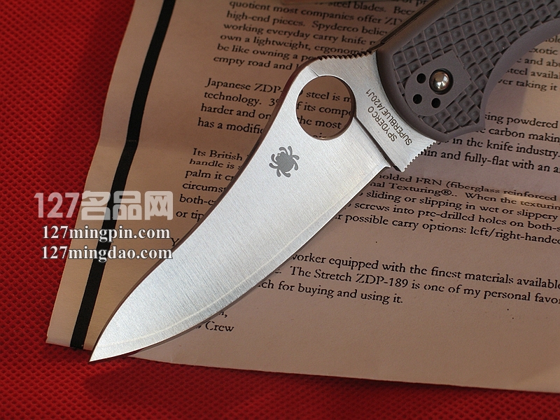 美国蜘蛛SPYDERCO C90FPGYE 超级青纸蓝钢版夹钢折刀