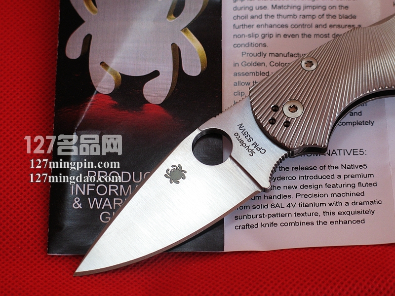 美国蜘蛛SPYDERCO C41TIFP5 钛柄经典折刀 