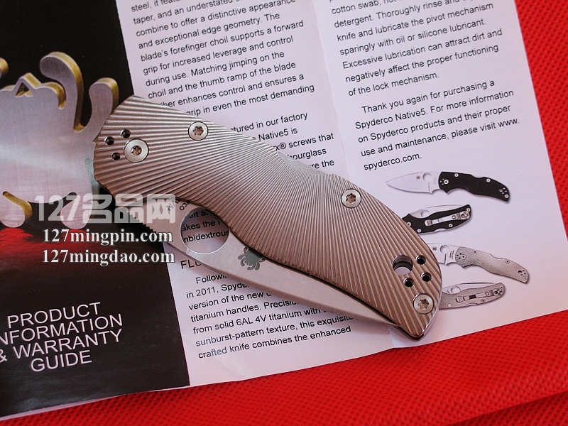 美国蜘蛛SPYDERCO C41TIFP5 钛柄经典折刀 