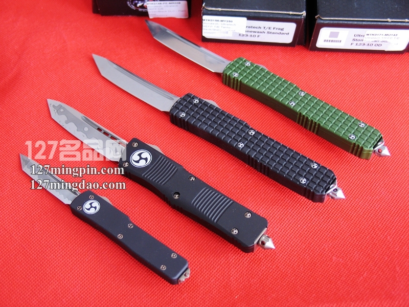 美国微技术MICROTECH 123-10 OD T头石洗军绿色柄直跳