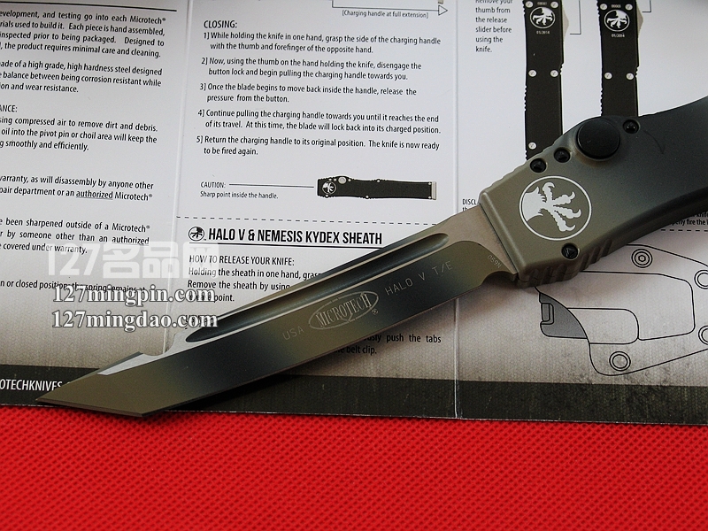  美国微技术MICROTECH 151-1RD 五代军用 迷彩柄强力直弹刀