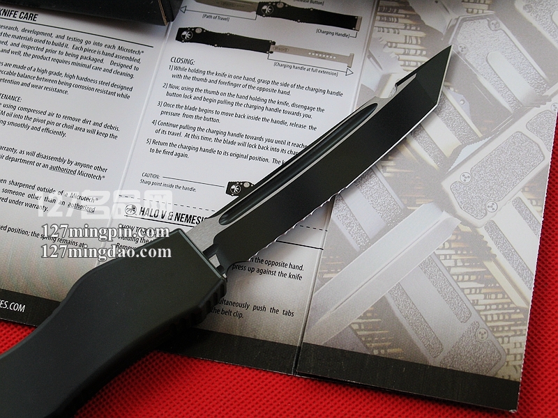  美国微技术MICROTECH 150-2GD 五代军用迷彩柄 半齿强力直弹刀