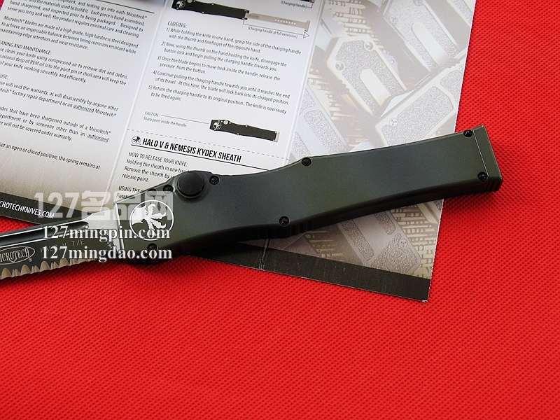  美国微技术MICROTECH 150-2GD 五代军用迷彩柄 半齿强力直弹刀