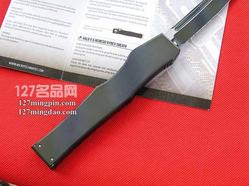  美国微技术MICROTECH 150-2GD 五代军用迷彩柄 半齿强力直弹刀
