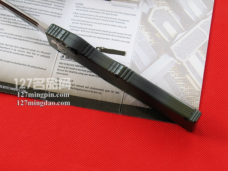  美国微技术MICROTECH 150-2GD 五代军用迷彩柄 半齿强力直弹刀