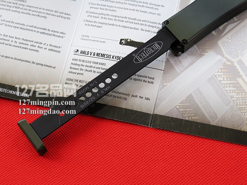  美国微技术MICROTECH 150-2GD 五代军用迷彩柄 半齿强力直弹刀