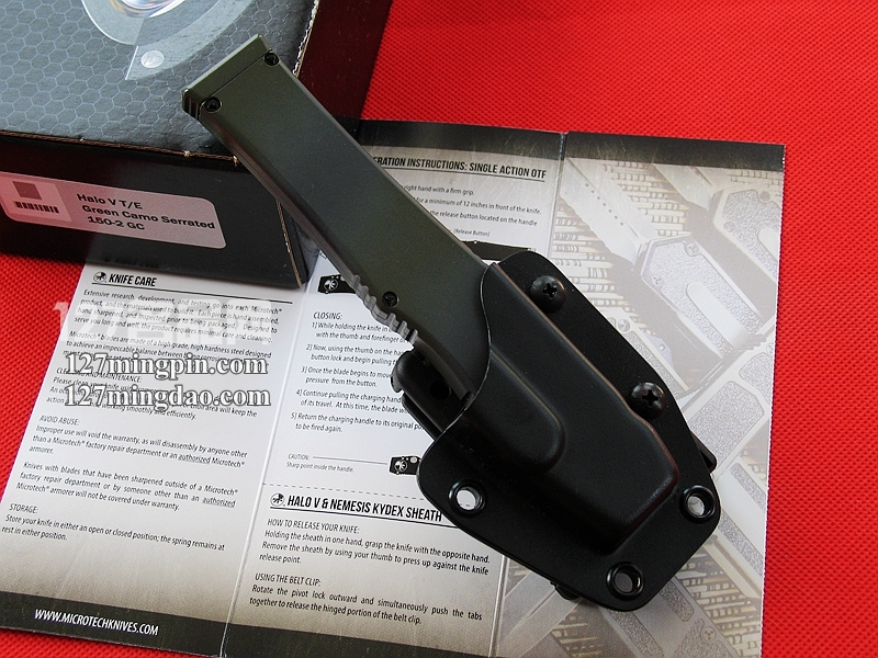  美国微技术MICROTECH 150-2GD 五代军用迷彩柄 半齿强力直弹刀