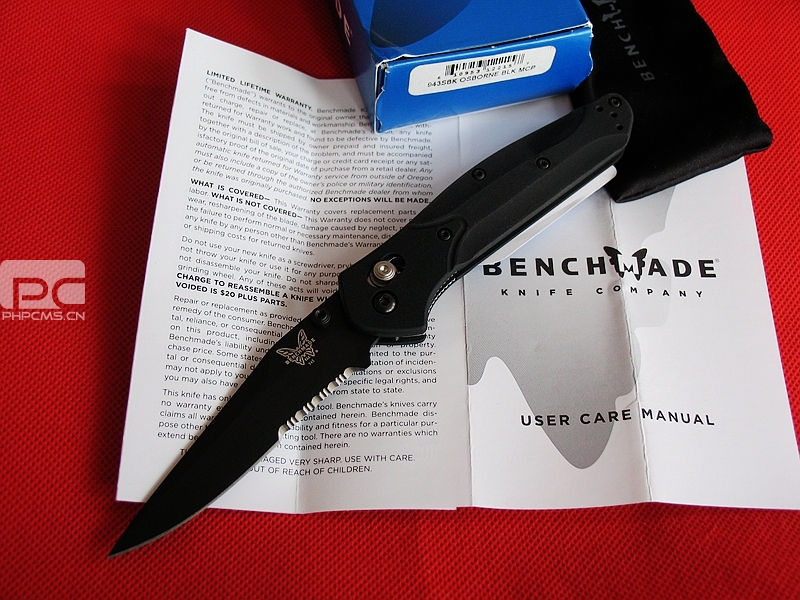 美国蝴蝶Benchmade 943SBK 华伦 半齿经典折刀 