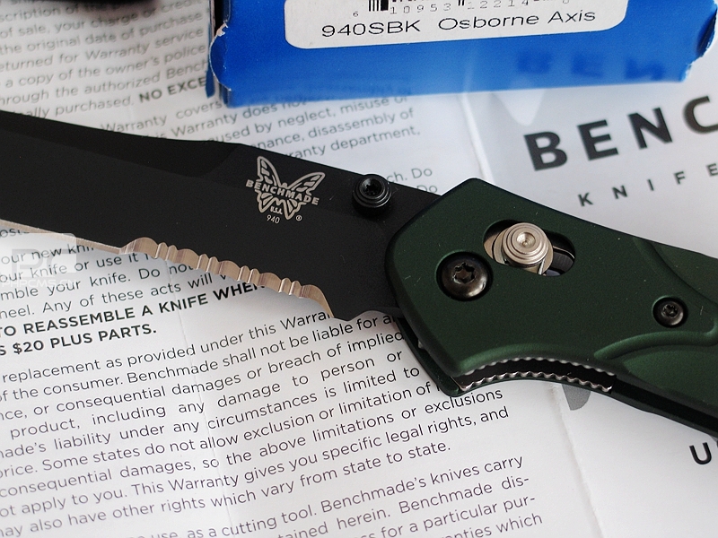 美国蝴蝶BENCHMADE 940SBK半齿 奥斯本设计经典折刀