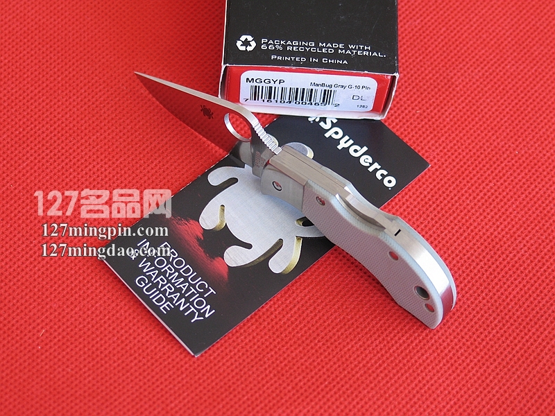 美国蜘蛛 SPYDERCO MGGYP 灰色G-10柄小瓢虫