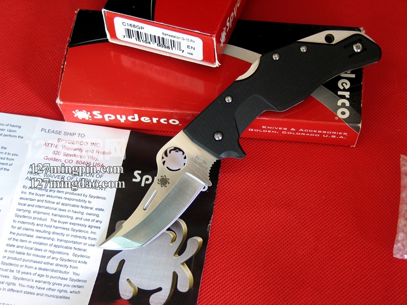 美国蜘蛛SPYDERCO C168GP 上翘式突击几何头战术折刀