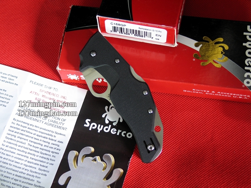 美国蜘蛛SPYDERCO C168GP 上翘式突击几何头战术折刀