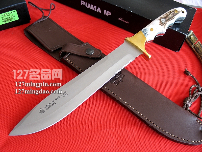 127名品网 德国彪马PUMA 810676 IP Longhorn Stag 长角鹿野战刀