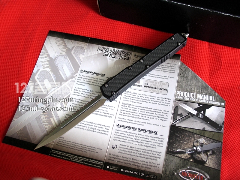 美国微技术 MICROTECH 106圣蚂蚁II代 单面全齿双锋碳纤维柄直跳