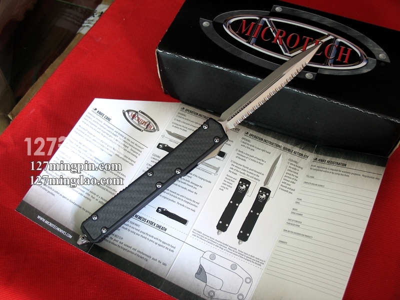 美国微技术 MICROTECH 106圣蚂蚁II代 单面全齿双锋碳纤维柄直跳