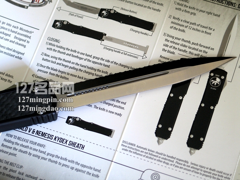 美国微技术 MICROTECH 106圣蚂蚁II代 单面全齿双锋碳纤维柄直跳