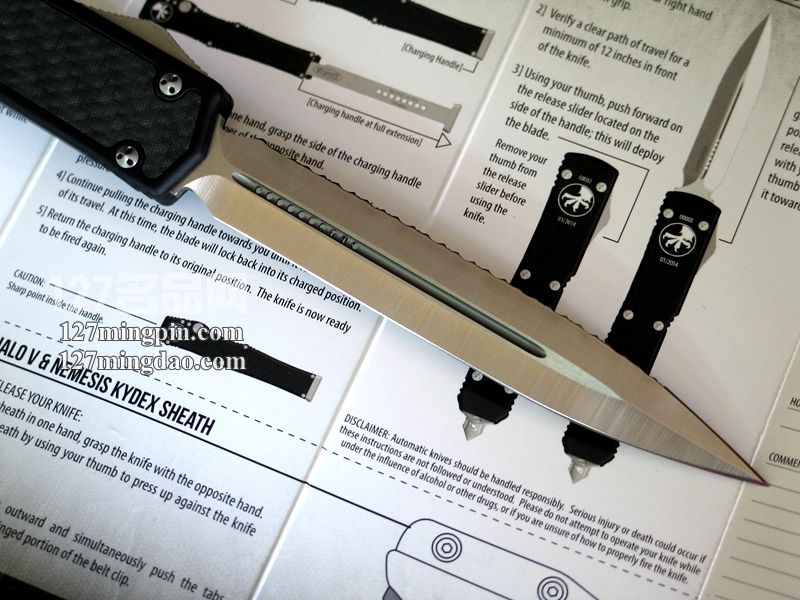 美国微技术 MICROTECH 106圣蚂蚁II代 单面全齿双锋碳纤维柄直跳