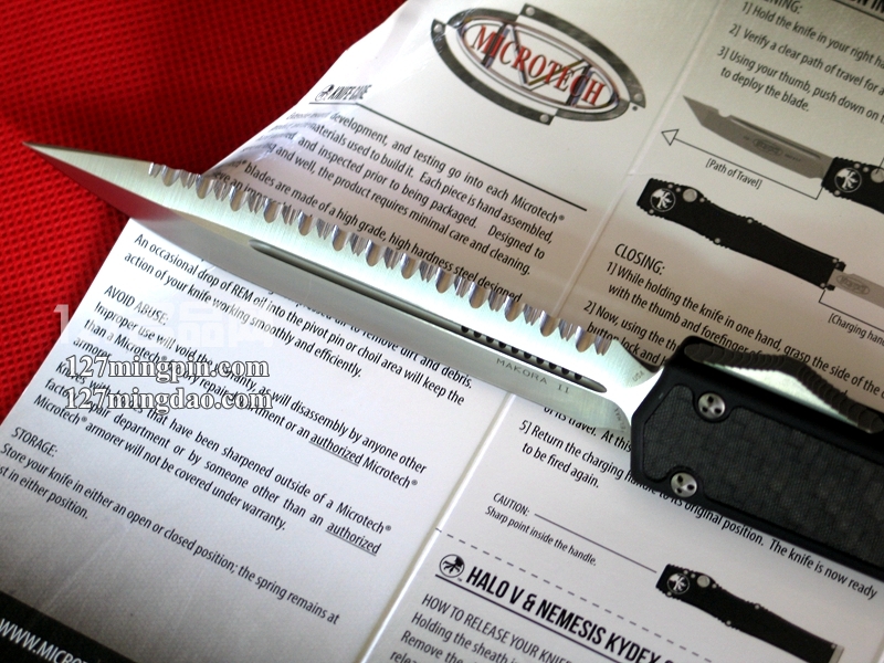 美国微技术 MICROTECH 106圣蚂蚁II代 单面全齿双锋碳纤维柄直跳
